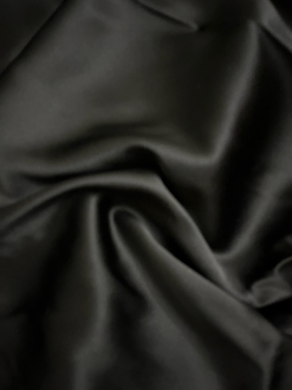 Stretchy Silk Charmeuse fabric in Black- 51 inch width- 2.6 yards
